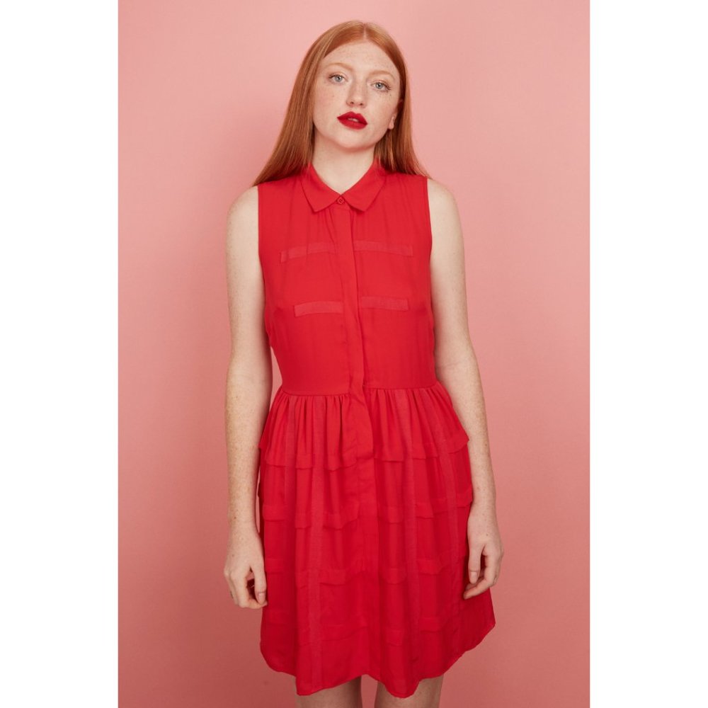 🍋3 for $12🍋 SACHIN + BABI for J Crew Red Tunic Dress Size 2P